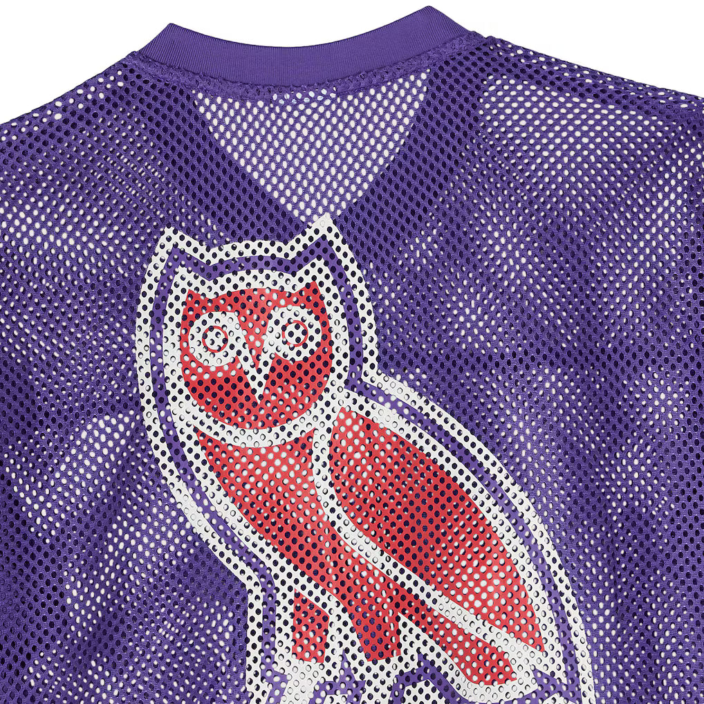 Toronto Raptors OVO x NBA Mesh Football Fashion Purple Jersey