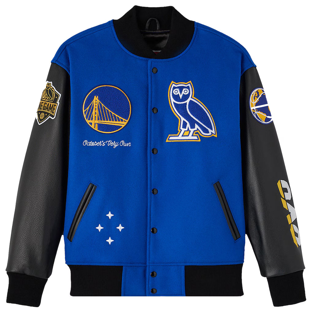 Golden State Warriors OVO x NBA Royal Varsity Jacket