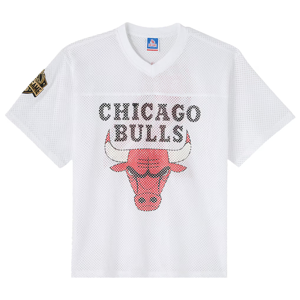 Chicago Bulls OVO x NBA Mesh Football Fashion White Jersey