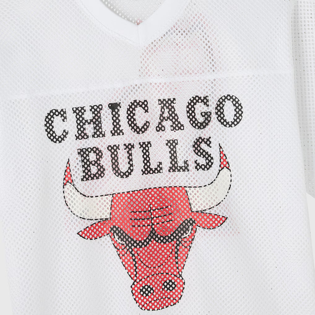 Chicago Bulls OVO x NBA Mesh Football Fashion White Jersey