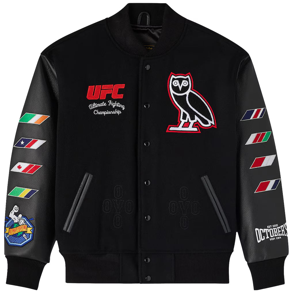 OVO x UFC Varsity Black Jacket