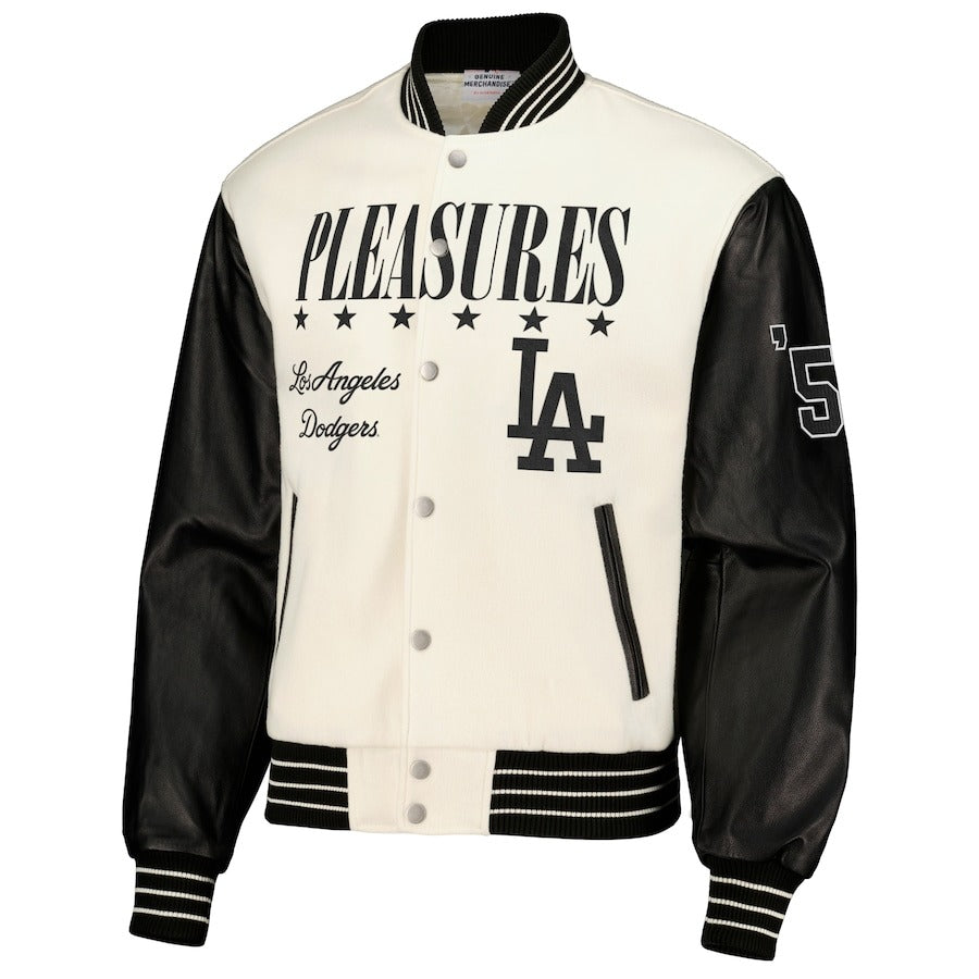 Men's Los Angeles Dodgers White Full-Snap Varsity Jacket