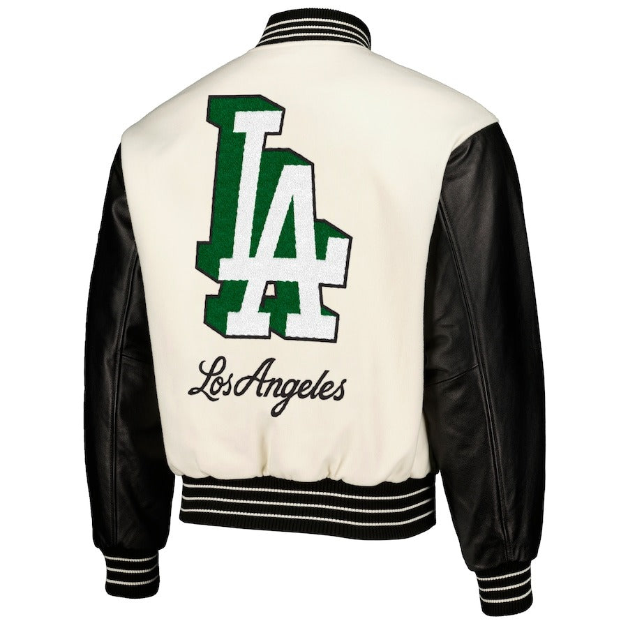 Men's Los Angeles Dodgers White Full-Snap Varsity Jacket