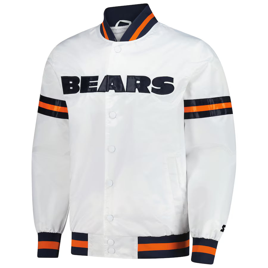Starter White Chicago Bears Scout Varsity Jacket