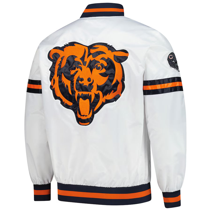 Starter White Chicago Bears Scout Varsity Jacket