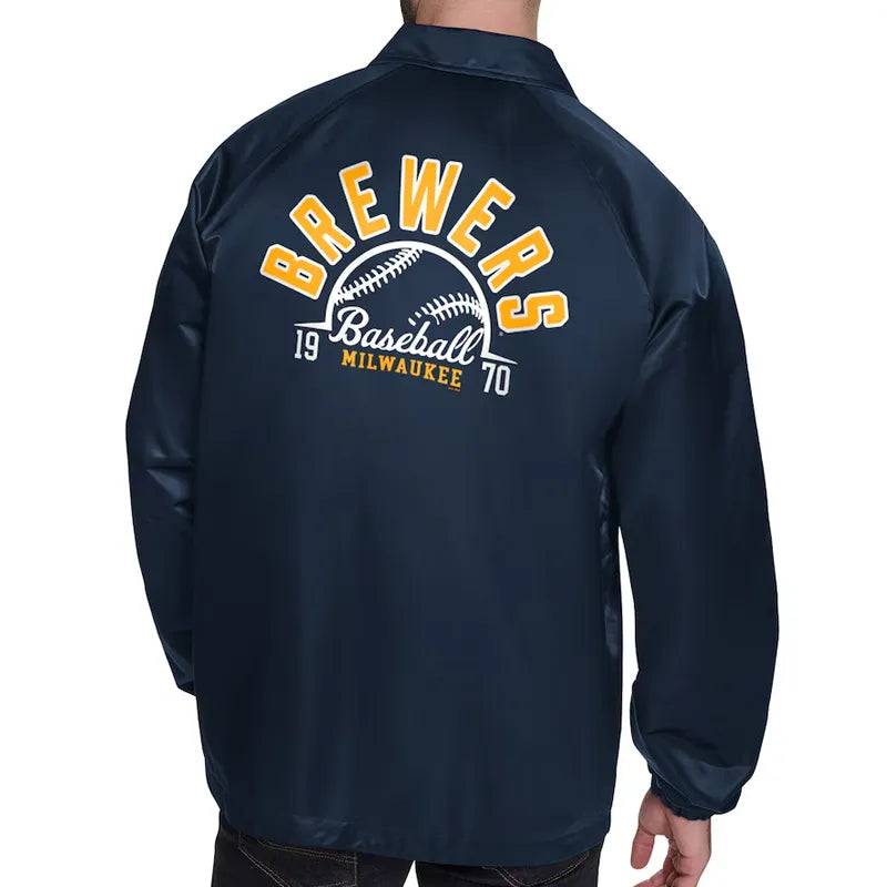 Milwaukee Brewers Retro Logo Coaches Jacket