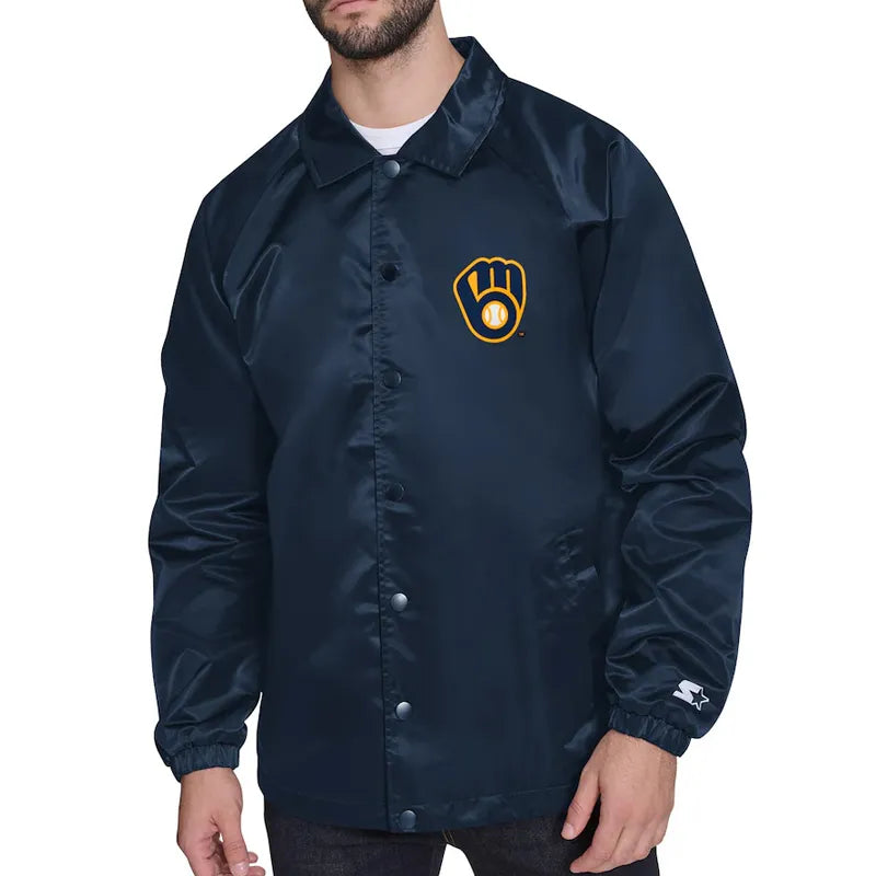Milwaukee Brewers Retro Logo Coaches Jacket