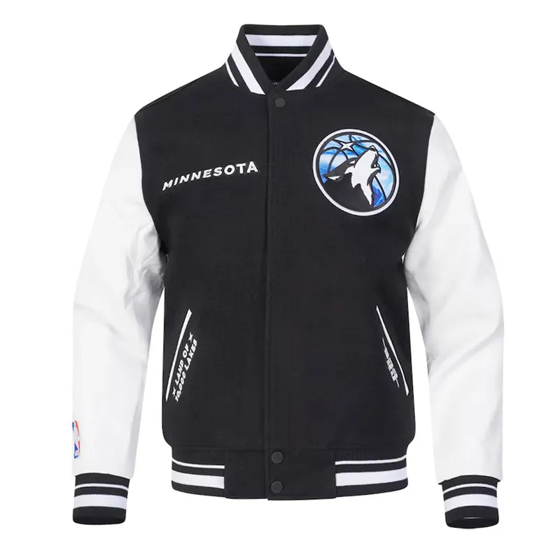 Minnesota Timberwolves 2024/25 City Edition Black and White Varsity Jacket