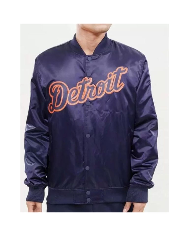 MLB Purple Detroit Tigers Satin Jacket