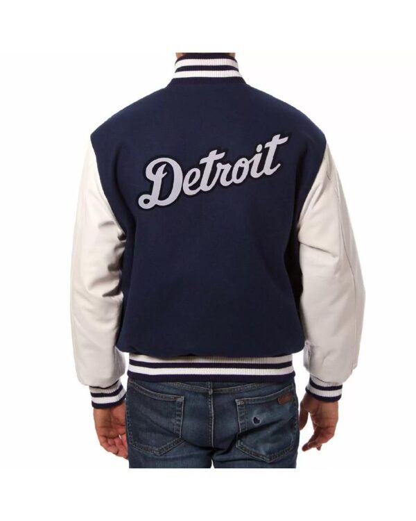 Navy White MLB Detroit Tigers Varsity Jacket