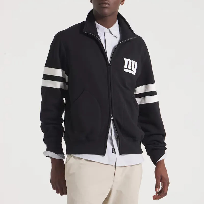 NY Giants Black Striped Fleece Jacket
