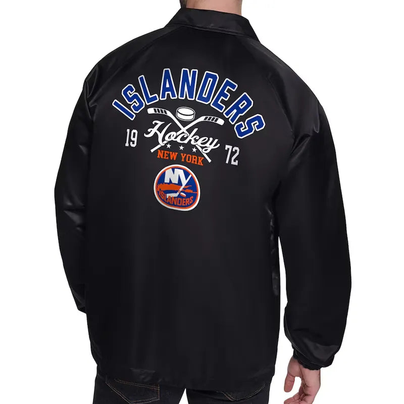 New York Islanders Retro Logo Coaches Jacket