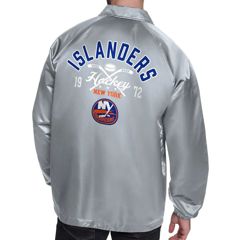 New York Islanders Retro Logo Coaches Jacket