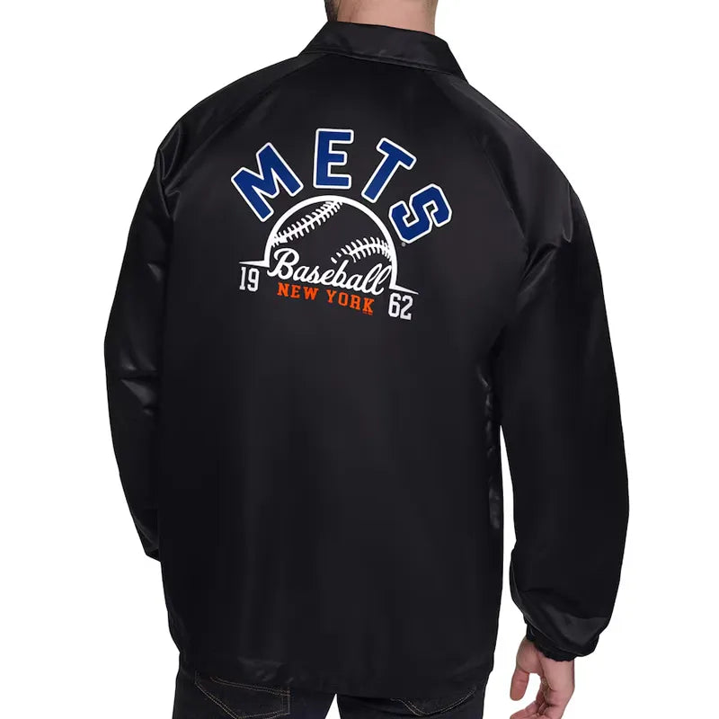 New York Mets Retro Logo Coaches Jacket