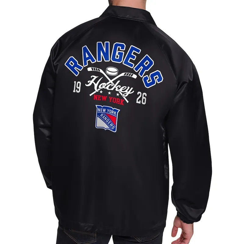NY Rangers Retro Logo Coaches Jacket