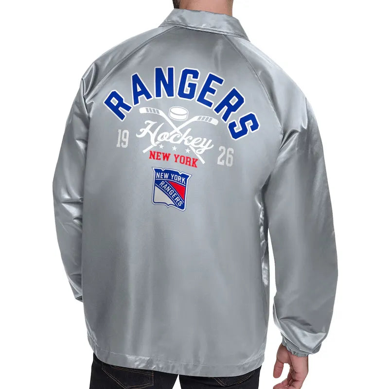 NY Rangers Retro Logo Coaches Jacket