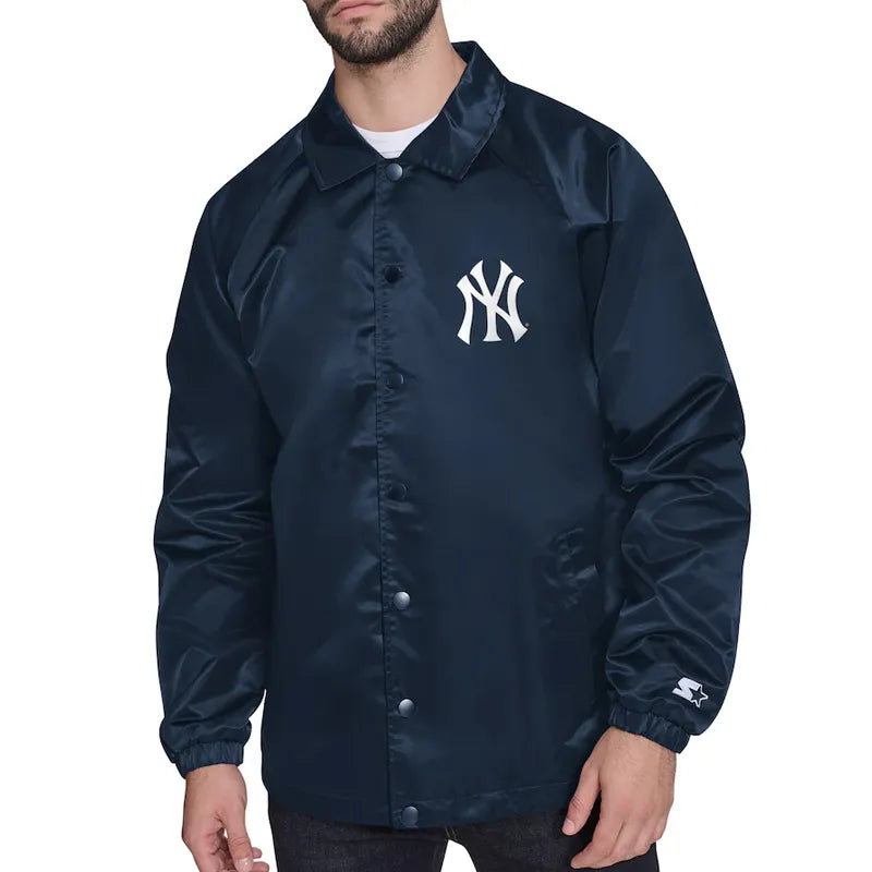 NY Yankees Retro Logo Coaches Jacket