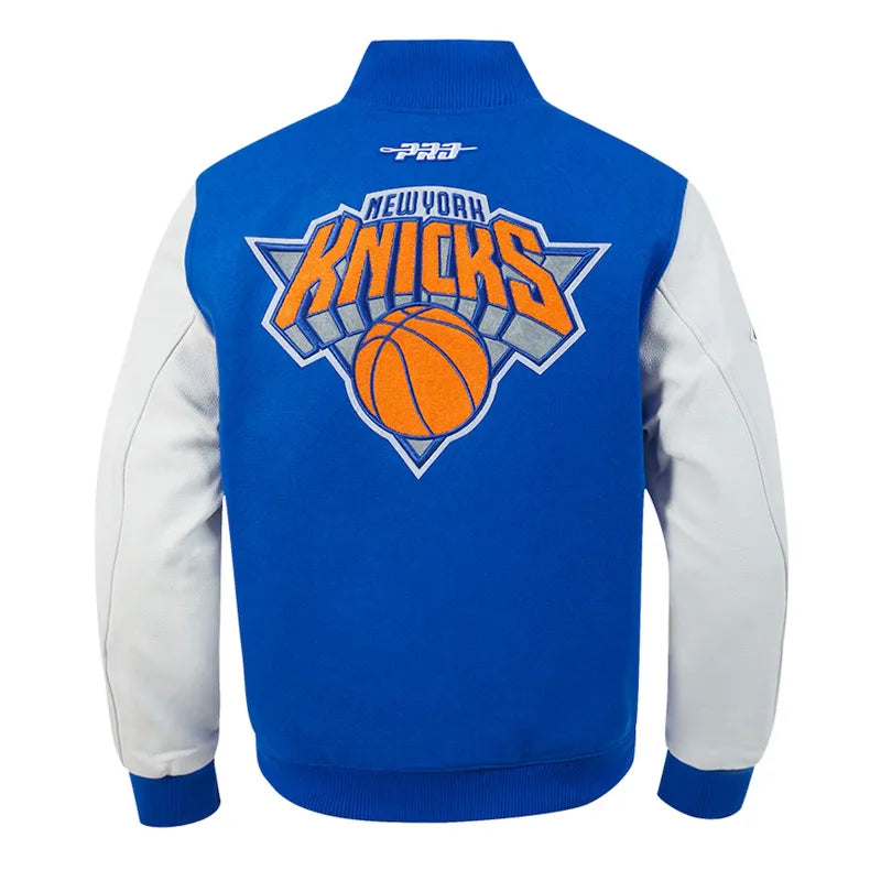 NY Knicks 2024/25 City Edition Blue and White Varsity Jacket