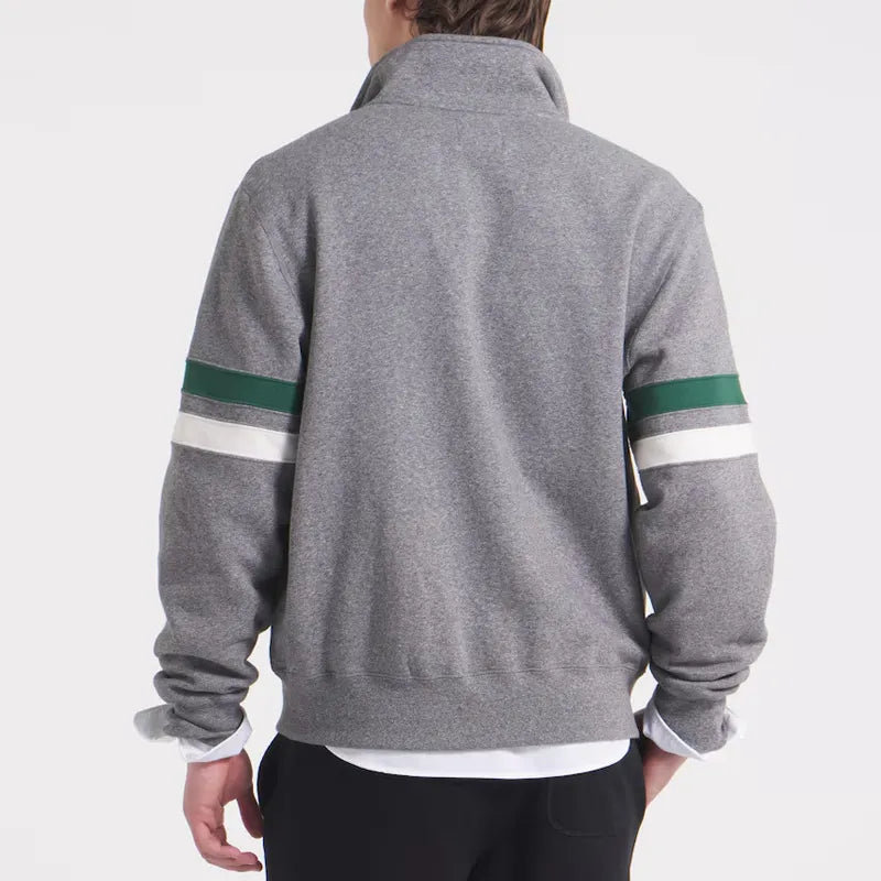 Philadelphia Eagles Heather Gray Striped Fleece Jacket