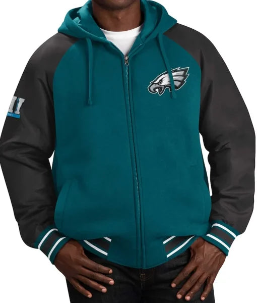 Philadelphia Eagles Defender Green Hoodie Varsity Jacket