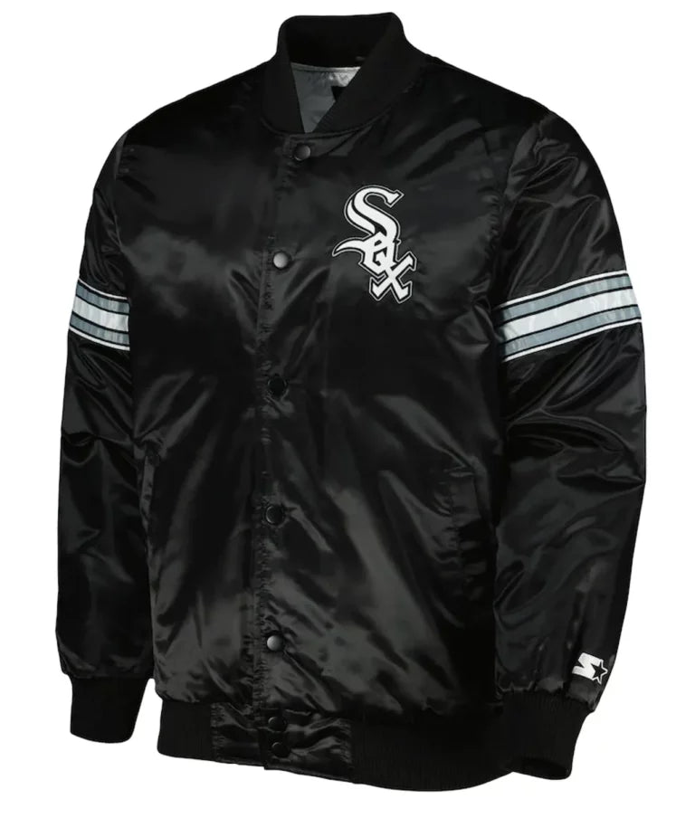 Chicago White Sox Pick & Roll Black Satin Jacket