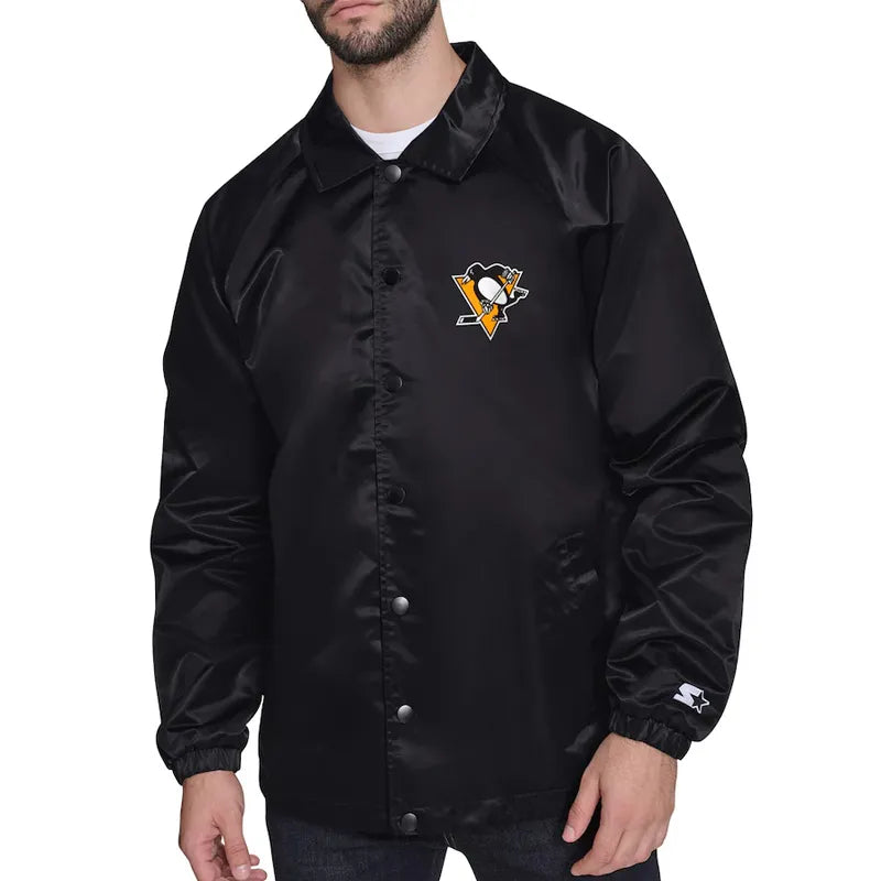 Pittsburgh Penguins Retro Logo Coaches Jacket