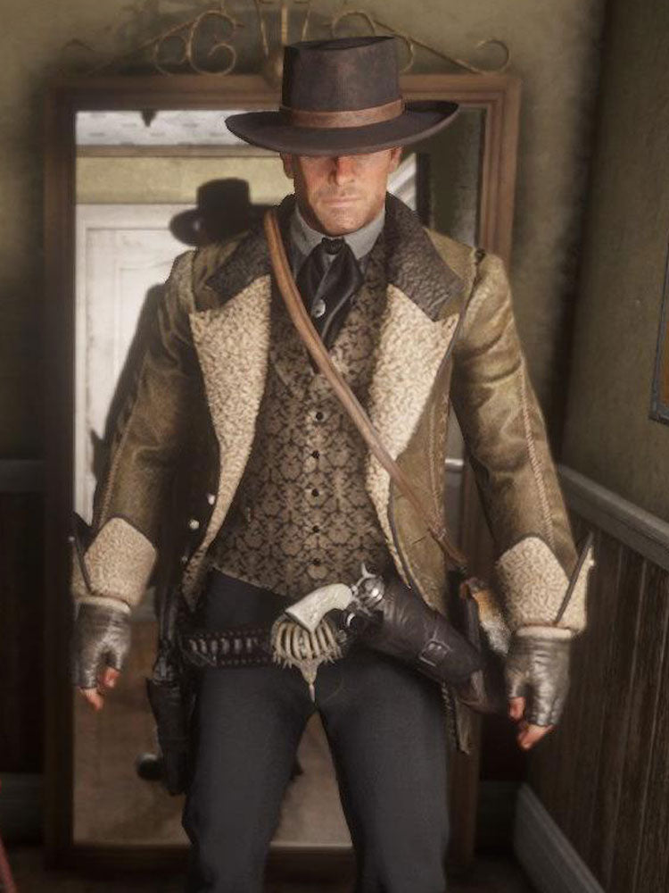 Cougar Cutaway Red Dead Redemption 2 Leather Coat