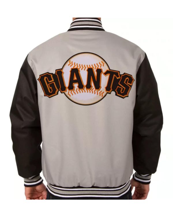 San Francisco Giants Gray And Black Windbreaker Jacket