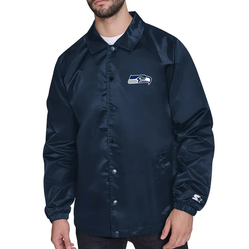 Seattle Seahawks Retro Logo Coaches Jacket