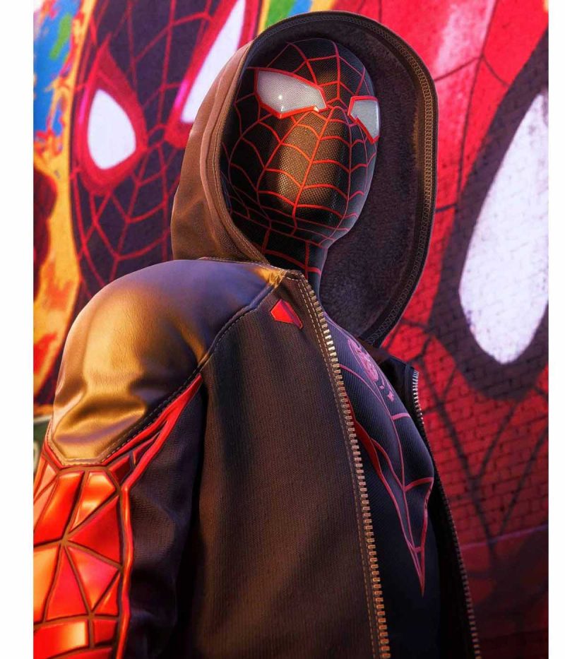 Spider-Man Miles Morales The End Leather Hoodie