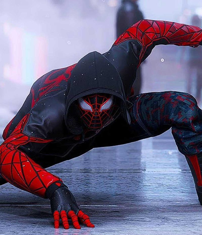 Spider-Man Miles Morales The End Leather Hoodie