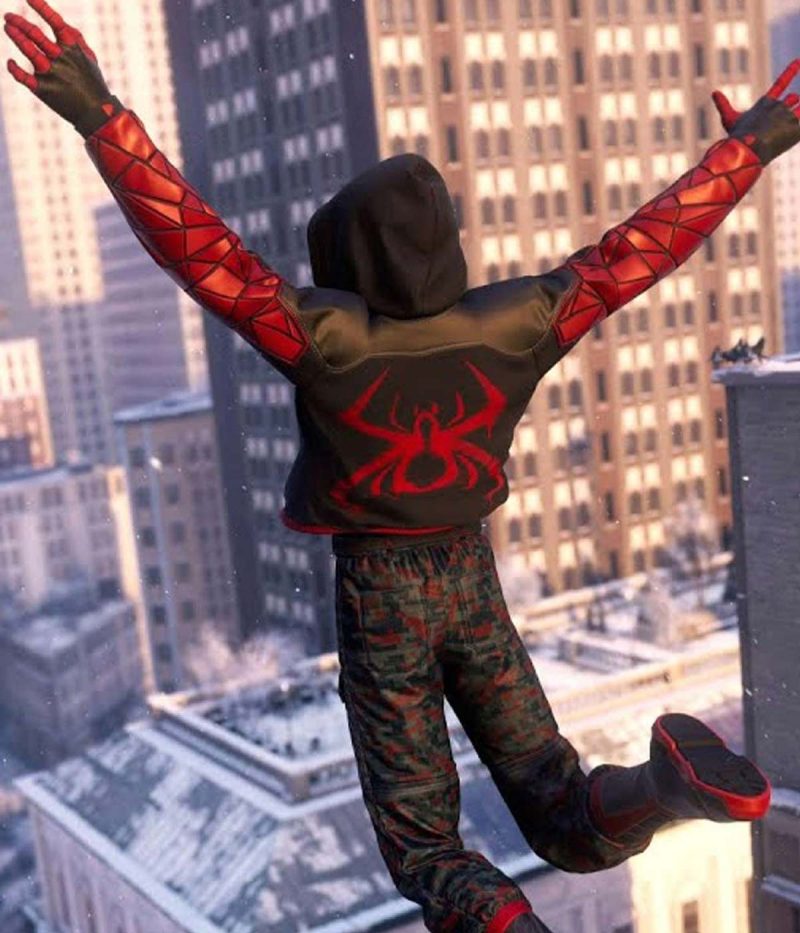 Spider-Man Miles Morales The End Leather Hoodie