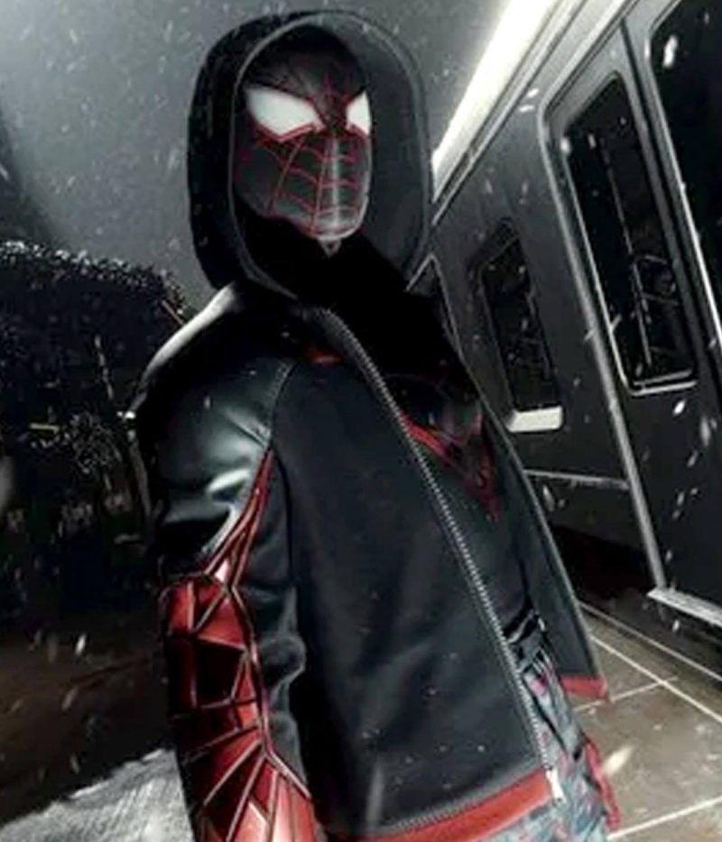 Spider-Man Miles Morales The End Leather Hoodie