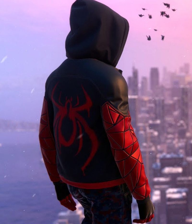Spider-Man Miles Morales The End Leather Hoodie