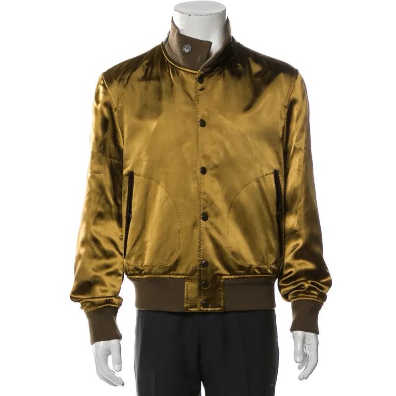 John Legend The Voice Olive Silk Bomber Jacket