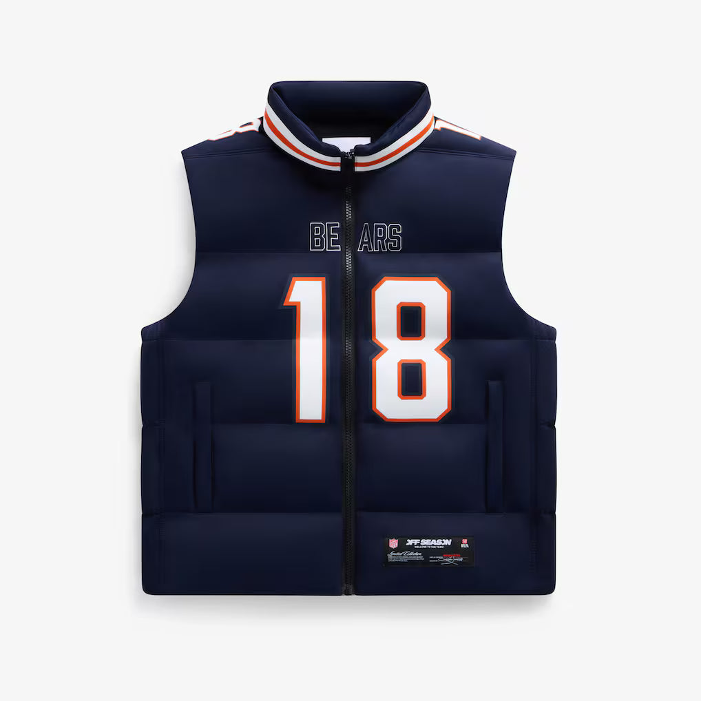 Caleb Williams Navy Chicago Bears Player Puffer Vest