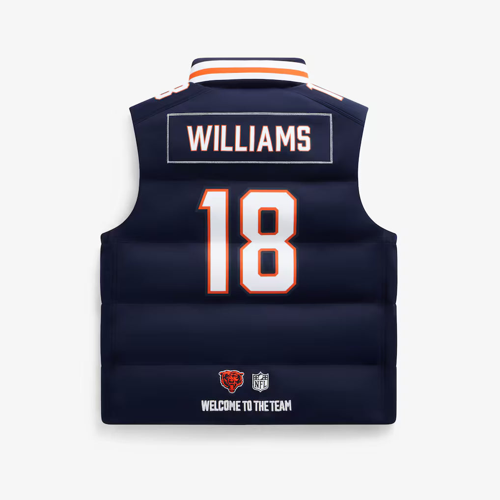 Caleb Williams Navy Chicago Bears Player Puffer Vest