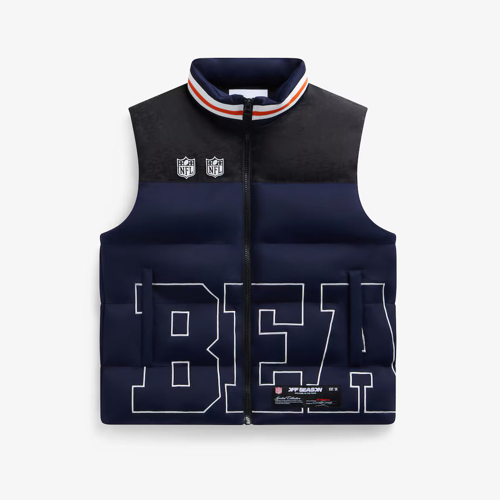 Navy Chicago Bears Team Puffer Vest