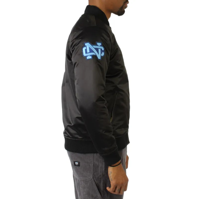 University of North Carolina Black Satin Bomber Jacket