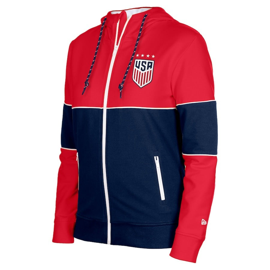 5th & Ocean by New Era Navy USWNT Active Stretch Fleece Hoodie Jacket